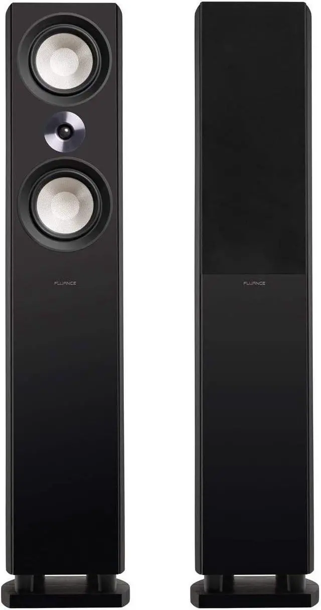 Alt view image 7 of 7 - Fluance Reference High Performance 3-Way Floorstanding Loudspeakers with Down-firing 8" Subwoofers for 2-Channel Stereo Listening or Home Theater System - Black Ash/Pair (XL8F)