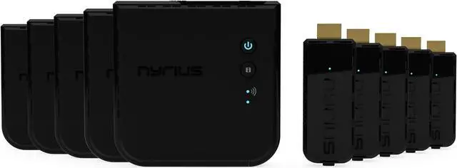 Main image of Nyrius ARIES Prime Wireless Video HDMI Transmitter & Receiver for Streaming HD 1080p 3D Video & Digital Audio from Laptop, PC, Cable, Netflix, YouTube, PS4 to HDTV - NPCS549 (Pack of 5)