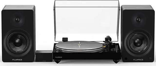 Main image of Fluance Reference RT85N High Fidelity Vinyl Turntable (Piano Black), PA10 Phono Preamp and Ai61 Powered 6.5" Bookshelf Speakers (Black Ash), Nagaoka MP-110 cartridge, 120W Class D Amplifier, Bluetooth