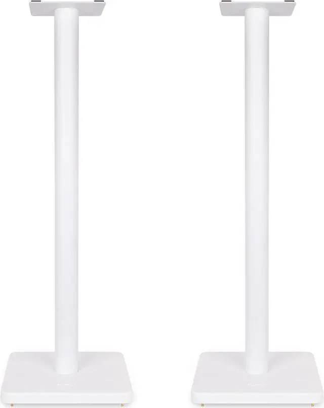 Main image of Fluance Floor Speaker Stands for Surround Sound and Bookshelf Speakers with Solid Construction, Adjustable Floor Spikes, Rubber Isolation Feet, Cable Management, Square Base - Matte White/Pair SS05SWH