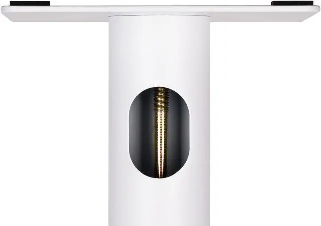 Alt view image 7 of 7 - Fluance Floor Speaker Stands for Surround Sound and Bookshelf Speakers with Solid Construction, Adjustable Floor Spikes, Rubber Isolation Feet, Cable Management, Square Base - Matte White/Pair SS05SWH