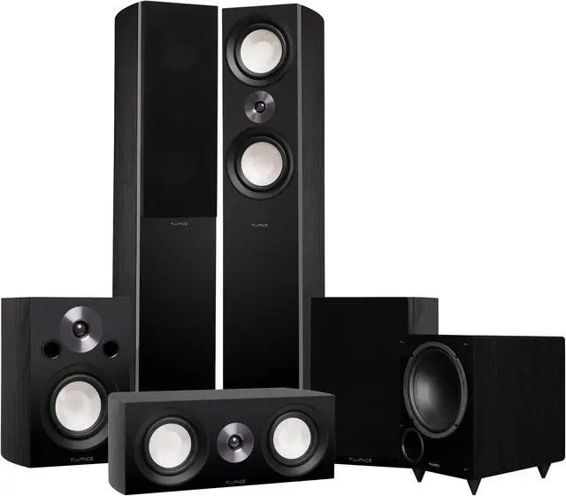 Main image of Fluance Reference Surround Sound Home Theater 5.1 Channel Speaker System including 3-Way Floorstanding Towers, Center Channel, Bookshelf Surrounds and DB10 Subwoofer - Black Ash (X851BR)