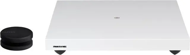 Main image of Fluance Turntable Isolation Base Anti-Vibration Wood Platform And HiFi Vinyl Record Weight Stabilizer with Rubberized Finish - Piano White