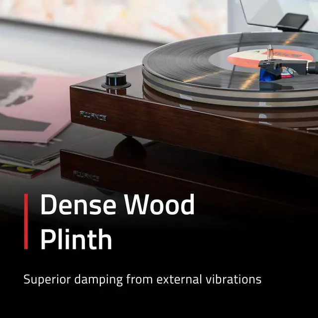 Alt view image 6 of 7 - Fluance Turntable Isolation Base Anti-Vibration Wood Platform And HiFi Vinyl Record Weight Stabilizer - Piano White