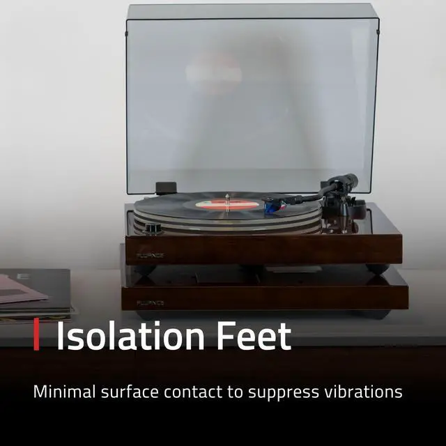 Alt view image 5 of 7 - Fluance Turntable Isolation Base Anti-Vibration Wood Platform And HiFi Vinyl Record Weight Stabilizer - Piano White