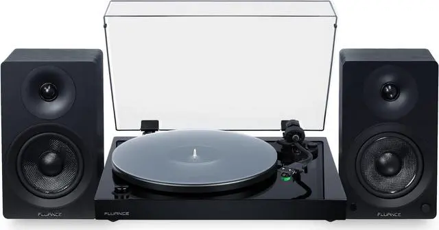 Main image of Fluance RT81+ Elite HiFi Vinyl Turntable (Piano Black) and Ai41 Powered Bookshelf Speakers (Black Ash) Bundle: High Fidelity Sound, Integrated Amplifier, Audio Technica Cartridge