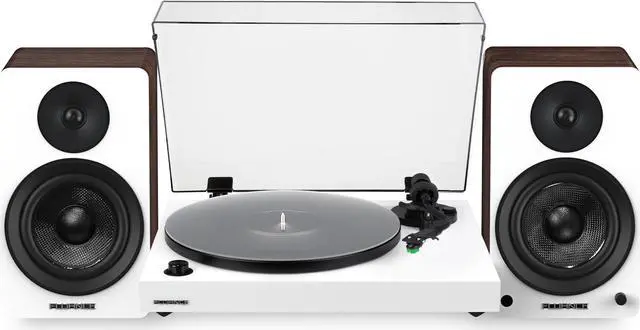 Main image of Fluance RT81+ Elite Vinyl Turntable (White) and Ai61 6.5" Stereo Bookshelf Speakers (White Walnut) Bundle: High Fidelity Sound, Detailed Audio Reproduction, Seamless Integration