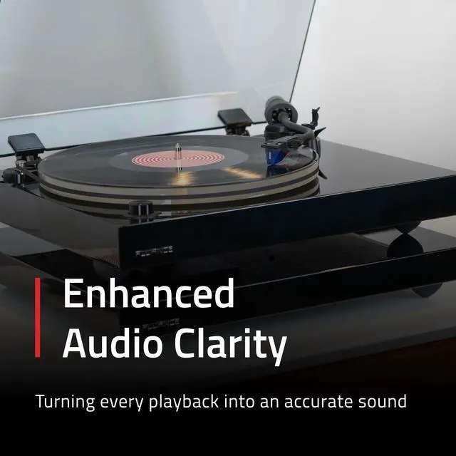 Alt view image 6 of 7 - Fluance IB40 Turntable Isolation Base Anti-Vibration Wood Platform for Enhanced Sound Clarity and Superior Damping with Height Adjustable Feet, Bubble Level, Universal Compatibility- Piano Black