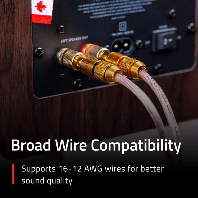 Alt view image 2 of 7 - Fluance Banana Plug for Speaker Wire Double Screwed 24K Gold-plated color-coded connectors compatible with 16 to 12 AWG speaker wire for HiFi Sound Systems Home Theater Audio/Video Receiver Amplifiers