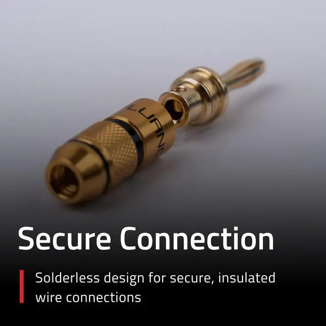 Alt view image 5 of 7 - Fluance Banana Plug for Speaker Wire Double Screwed 24K Gold-plated color-coded connectors compatible with 16 to 12 AWG speaker wire for HiFi Sound Systems Home Theater Audio/Video Receiver Amplifiers