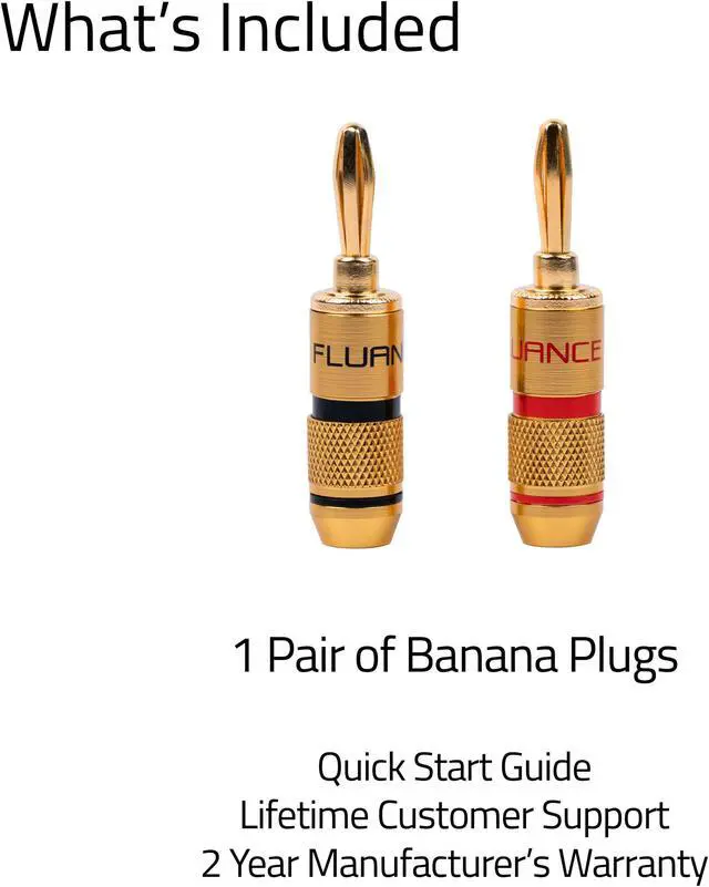 Alt view image 7 of 7 - Fluance Banana Plug for Speaker Wire Double Screwed 24K Gold-plated color-coded connectors compatible with 16 to 12 AWG speaker wire for HiFi Sound Systems Home Theater Audio/Video Receiver Amplifiers