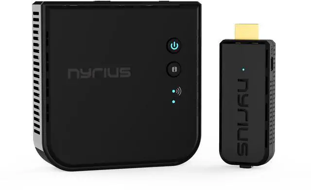Main image of Nyrius ARIES Prime Wireless Video HDMI Transmitter & Receiver for Streaming HD 1080p 3D Video & Digital Audio from Laptop, PC, Cable, Netflix, YouTube, PS to HDTV/Projector (NPCS549)