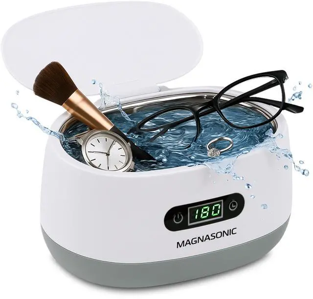 Main image of Magnasonic Ultrasonic Cleaner - 20oz Tank Ultrasonic Retainer Cleaner w/ 8oz Gem & Jewelry Cleaner Concentrate Solution, Digital Timer, 5 Cleaning Modes for Glasses, Rings, Dentures, Tools, Aligners