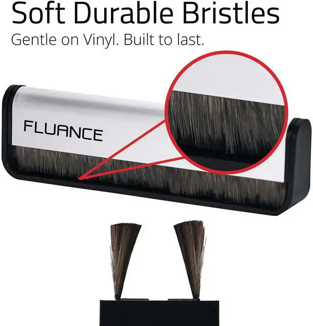 Alt view image 4 of 7 - Fluance Anti-Static Carbon Fiber Record Cleaning Brush - Safely Removes Dust & Static from Vinyl Records to Preserve Sound Quality and Reduce Pops, Crackles, Surface Noise (VB50)