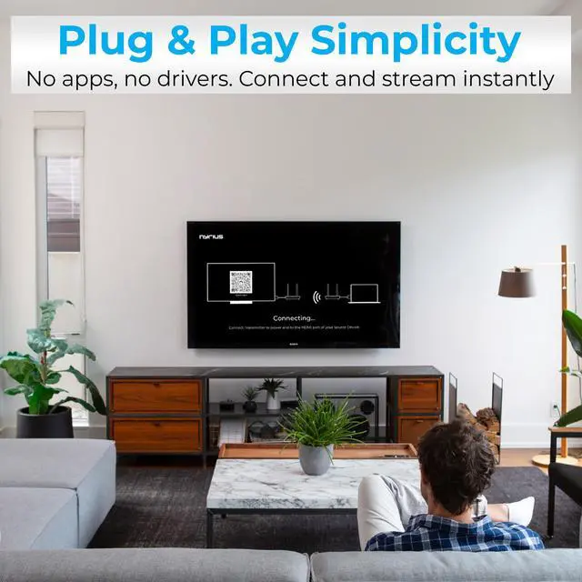 Alt view image 4 of 7 - Nyrius Phoenix Home True 4K60 Wireless HDMI Video Transmitter & Receiver, Plug & Play Extender/Adapter, Stream 500ft from Computer, Cable Box to TV/Projector, Supports Dolby Atmos & DTS Audio (TBB85)