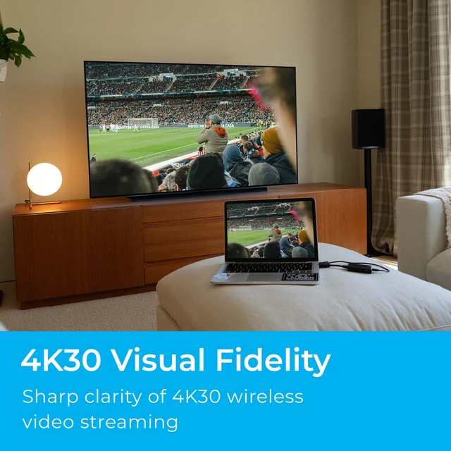 Alt view image 3 of 7 - Nyrius Phoenix Prime 4K30 Wireless HDMI-to-HDMI Video Transmitter & Receiver, Plug & Play Extender, Stream Ultra HD up to 150ft from PC, Laptop, Cable/Satellite Box to a TV or Projector (TDD30)