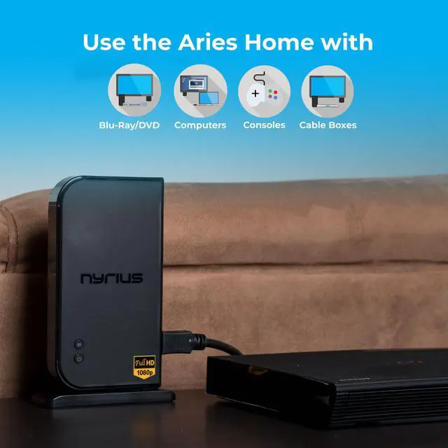 Alt view image 3 of 7 - Nyrius ARIES Home HDMI Digital Wireless Transmitter & Receiver for HD 1080p Video Streaming, Cable box, Satellite, Bluray, DVD, PS3, PS4, Laptops, PC (NAVS500)