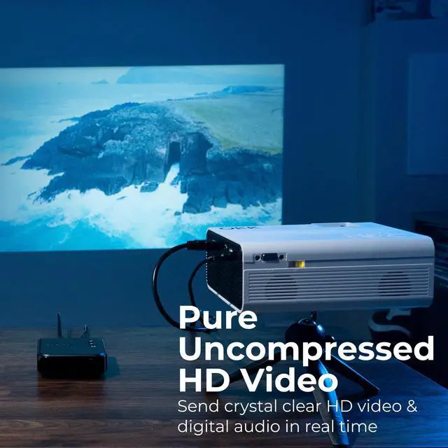 Alt view image 6 of 7 - Nyrius ARIES Pro+ Wireless HDMI Video Transmitter & Receiver to Stream 1080p Video up to 165ft from Laptop, PC, Cable Box, Game Console, DSLR Camera to a TV, Projector or Boardroom Screen (NPCS650)