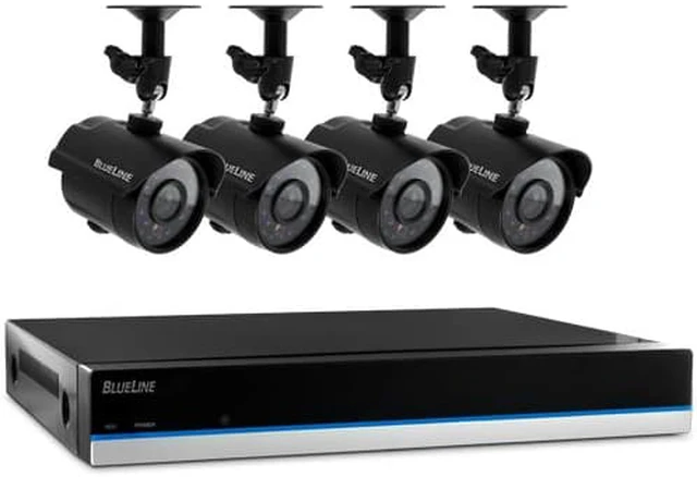 Defender BlueLine 21169 Ultra Hi-Res DIY Security System, 4CH x 4 ...