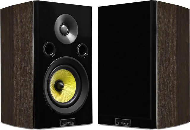 Alt view image 5 of 11 - Fluance Signature HiFi 2-Way Bookshelf Surround Sound Speakers for 2-Channel Stereo Listening or Home Theater System  - Natural Walnut/Pair (HFSW)
