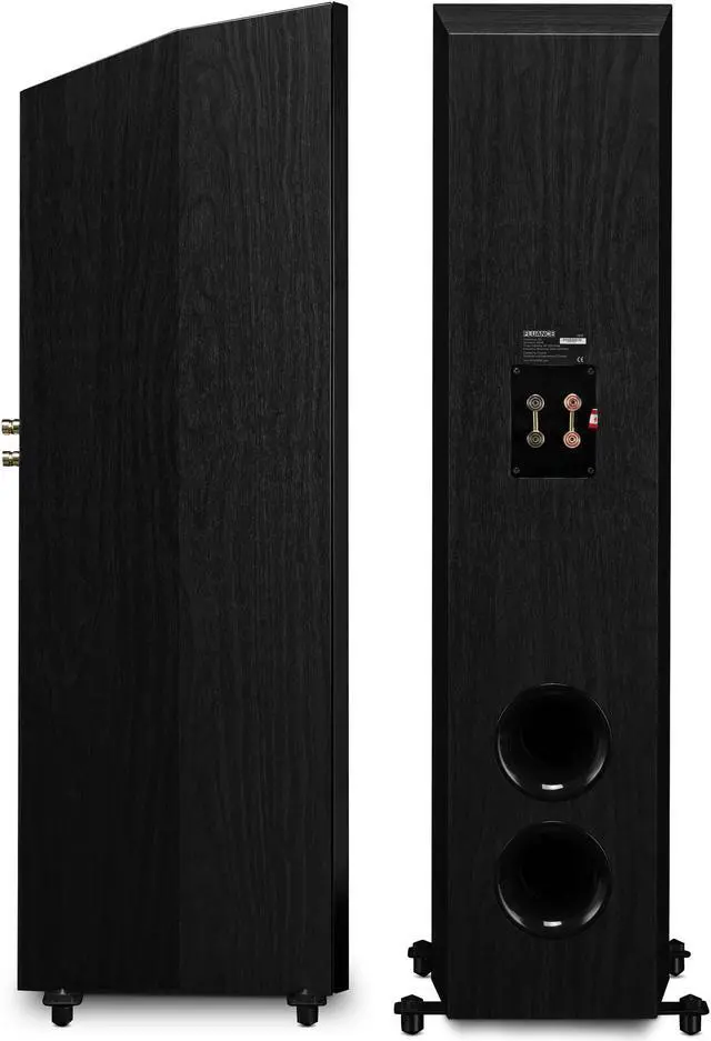 Alt view image 3 of 15 - Fluance Signature HiFi 3-Way Floorstanding Tower Speakers with Dual 8" Woofers for 2-Channel Stereo Listening or Home Theater System - Black Ash/Pair (HFF)