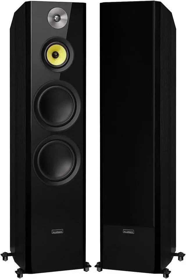 Alt view image 8 of 15 - Fluance Signature HiFi 3-Way Floorstanding Tower Speakers with Dual 8" Woofers for 2-Channel Stereo Listening or Home Theater System - Black Ash/Pair (HFF)