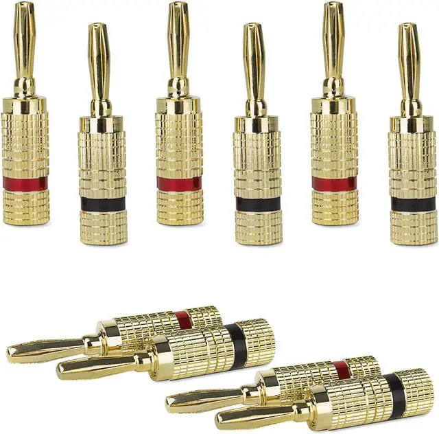 Main image of General Electric GE 5PACK Premium Banana Plug Speaker Wire Connectors - 5 PACK
