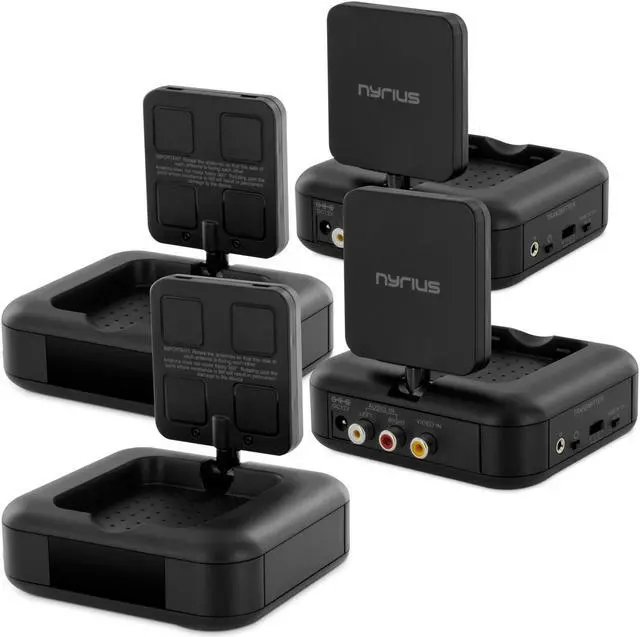 Alt view image 8 of 13 - Nyrius 5.8GHz 4 Channel Wireless Video & Audio Sender Transmitter & Receiver with IR Remote Extender for Streaming Cable, Satellite, DVD to TV Wirelessly - 2 PACK