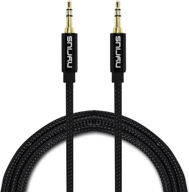 Alt view image 6 of 10 - Nyrius Premium Grade 3.5mm Auxiliary Audio Cable (3 Feet) with Tangle Free Braided Protective Shielding & Gold Plated Step Down Connector for Smartphones, Tablets, Home Stereo, Car Audio (AC03).