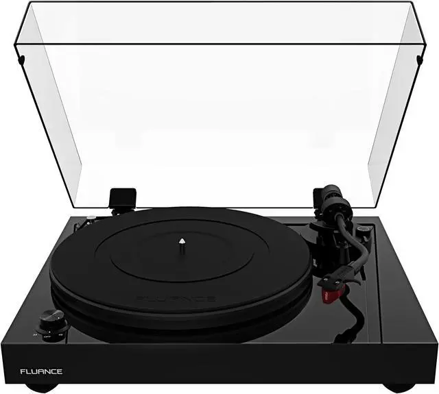 Alt view image 2 of 14 - Fluance RT83 Reference High Fidelity Vinyl Turntable Record Player with Ortofon 2M Red Cartridge, Speed Control Motor, High Mass MDF Wood Plinth, Vibration Isolation Feet - Piano Black