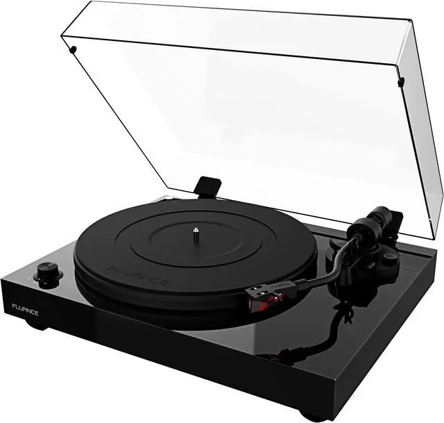 Alt view image 3 of 14 - Fluance RT83 Reference High Fidelity Vinyl Turntable Record Player with Ortofon 2M Red Cartridge, Speed Control Motor, High Mass MDF Wood Plinth, Vibration Isolation Feet - Piano Black