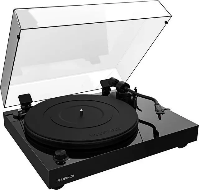 Main image of Fluance RT82 Reference High Fidelity Vinyl Turntable Record Player with Ortofon OM10 Cartridge, Speed Control Motor, High Mass MDF Wood Plinth, Vibration Isolation Feet - Piano Black