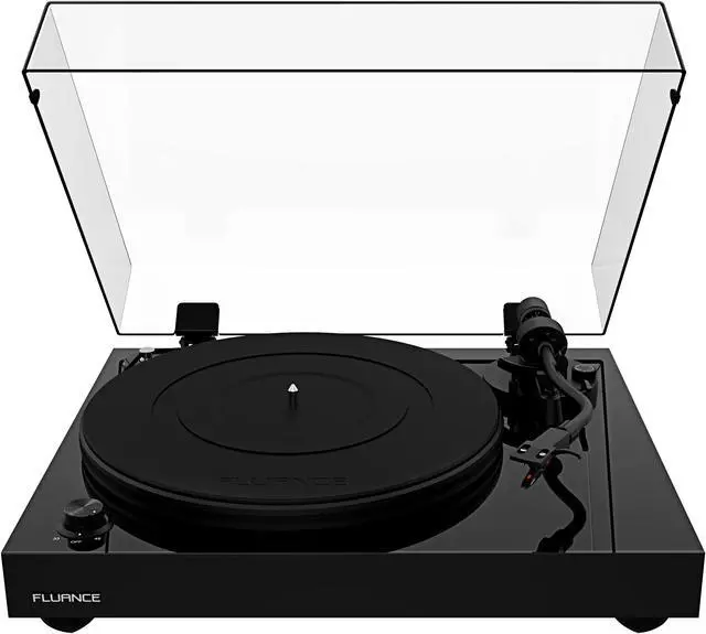 Alt view image 2 of 14 - Fluance RT82 Reference High Fidelity Vinyl Turntable Record Player with Ortofon OM10 Cartridge, Speed Control Motor, High Mass MDF Wood Plinth, Vibration Isolation Feet - Piano Black