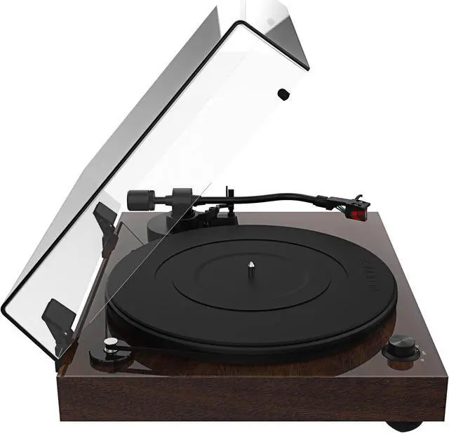 Alt view image 6 of 14 - Fluance RT83 Reference High Fidelity Vinyl Turntable Record Player with Ortofon 2M Red Cartridge, Speed Control Motor, High Mass MDF Wood Plinth, Vibration Isolation Feet - Walnut