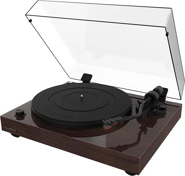 Alt view image 3 of 14 - Fluance RT83 Reference High Fidelity Vinyl Turntable Record Player with Ortofon 2M Red Cartridge, Speed Control Motor, High Mass MDF Wood Plinth, Vibration Isolation Feet - Walnut