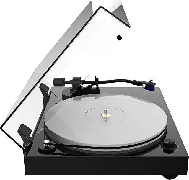 Alt view image 5 of 13 - Fluance RT85 Reference High Fidelity Vinyl Turntable Record Player with Ortofon 2M Blue Cartridge, Acrylic Platter, Speed Control Motor High Mass MDF Wood Plinth Vibration Isolation Feet - Piano Black
