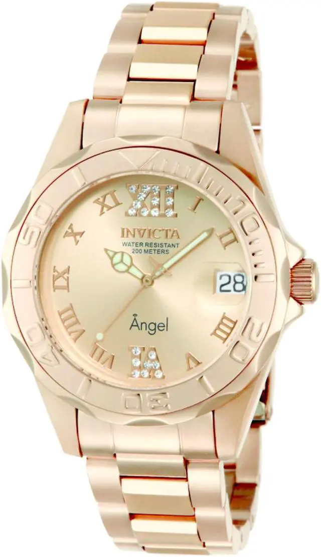 Alt view image 4 of 4 - Invicta Women's 14398 Angel Quartz 3 Hand Rose Gold Dial Watch