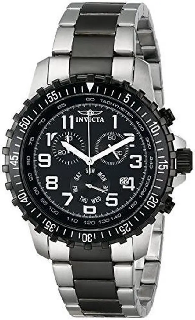 Alt view image 10 of 13 - Men's Invicta II 1326 Chronograph Black Dial Two Tone Watch