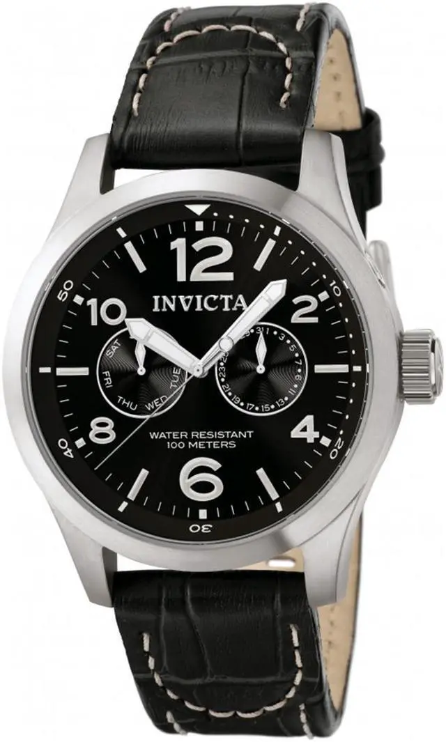 Alt view image 16 of 17 - Men's Invicta II Black Dial Black Calf Leather