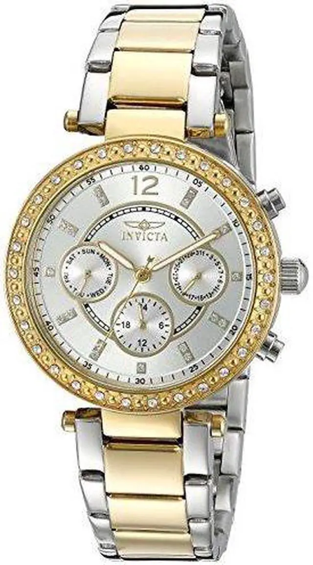 Alt view image 3 of 5 - Invicta 20470Syb Women's Angel Multi-Function Two-Tone Stainless Steel Silver-Tone Dial Watch