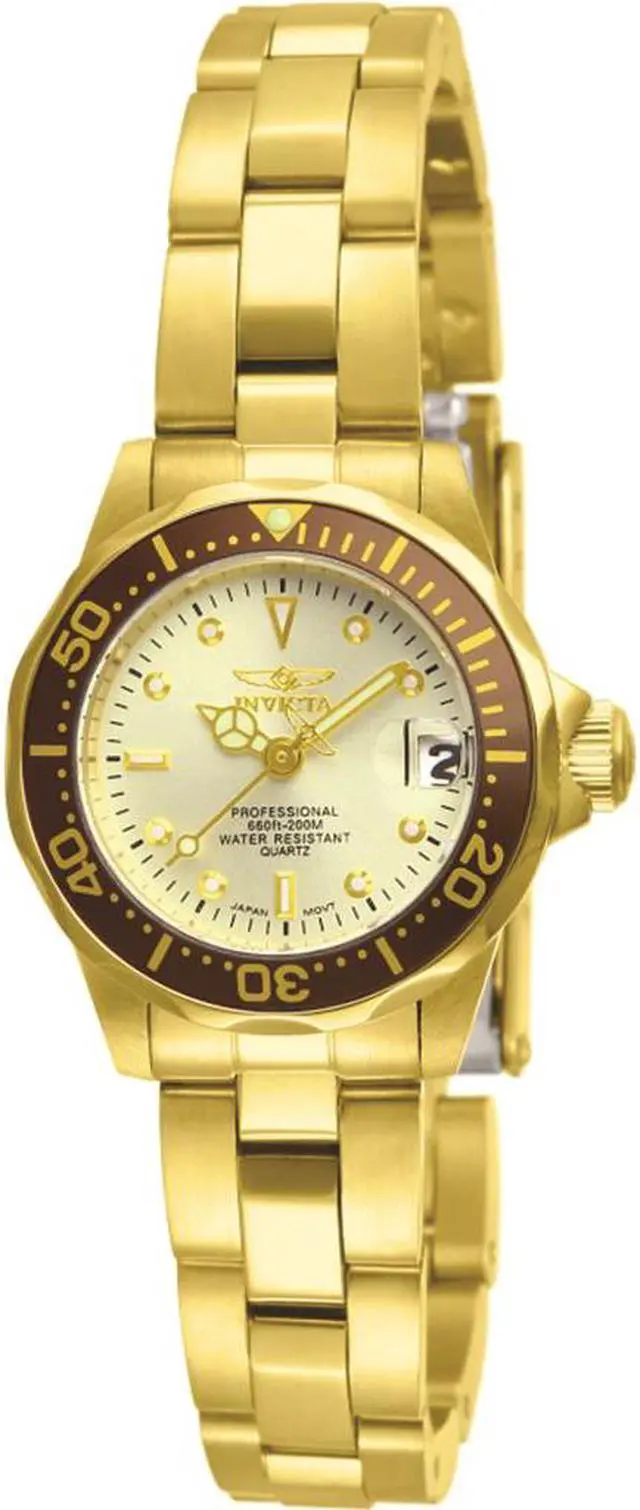 Alt view image 10 of 13 - Women's Pro Diver 18K Gold Plated SS Champagne Dial
