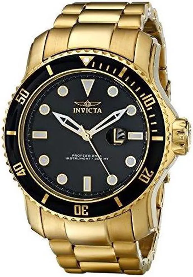 Alt view image 11 of 13 - Invicta Men's 15351 Pro Diver Quartz 3 Hand Black Dial Watch