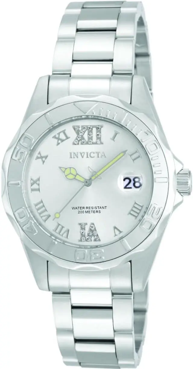Alt view image 11 of 13 - Invicta 12851 Women's Pro Diver Stainless Steel Silver-Tone Dial Watch