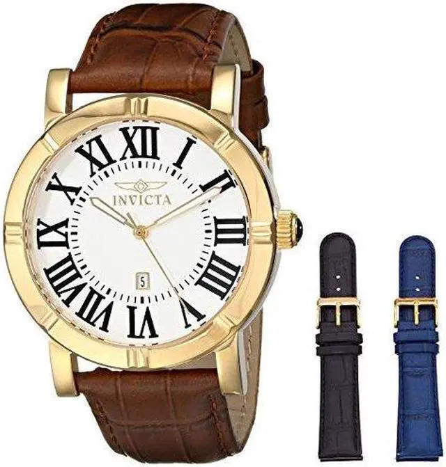 Alt view image 8 of 8 - Invicta Specialty Men's 42mm Brown Calfskin Stainless Steel Case Watch 13971