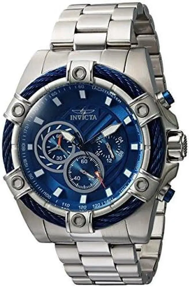 Alt view image 9 of 20 - Invicta Men's 25513 Bolt Quartz Chronograph Blue Dial Watch