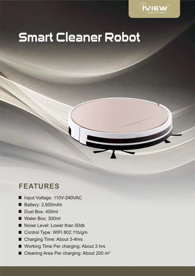 Alt view image 4 of 5 - iView WiFi 2-in-1 Smart Vacuum with Floor Mopping