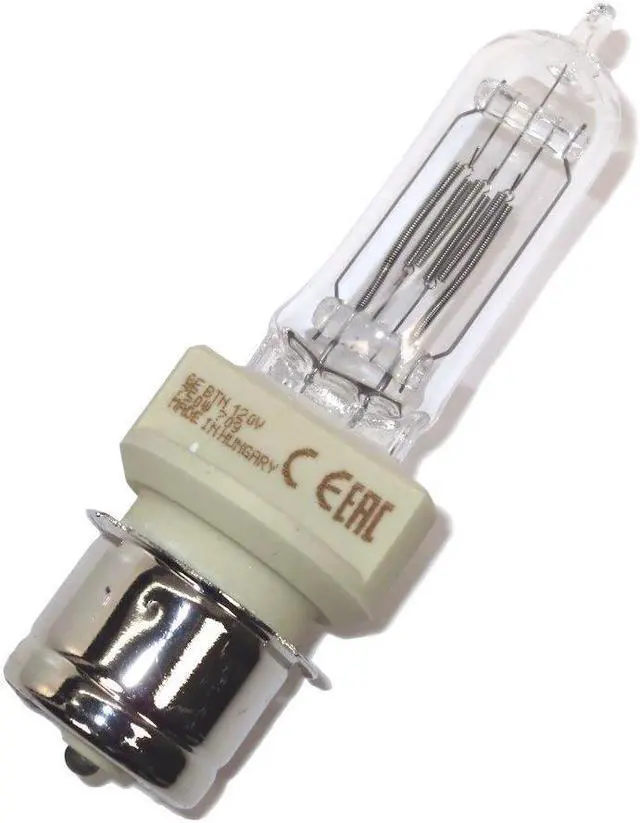 Alt view image 6 of 7 - GE 88605 BTN 750w 120v T7 P28s Halogen Quartzline Showbiz Stage Studio Bulb
