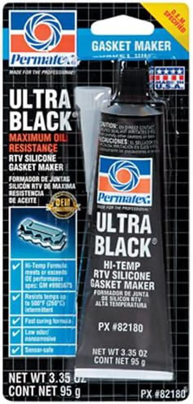 Alt view image 11 of 19 - Permatex 230-82180 Ultra Black Max Oil Resistant Gasket Maker 3.35