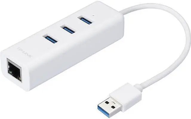 Alt view image 4 of 20 - TP-Link USB 3.0 to Ethernet Adapter, Portable 3-port USB Hub with 1 Gigabit RJ45 Ethernet Port Network Adapter, Supports Windows 7/8/8.1/10, Mac OS X (10.6-10.14), Linux OS and Chrome OS