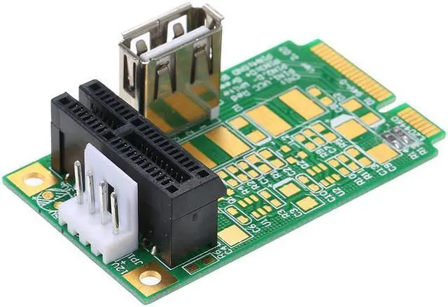 Alt view image 3 of 3 - Mini PCIe to PCI Extender 4x 8x 16x Slot Riser Card Adapter Converter with 4 PIN Power Cable For Production Test
